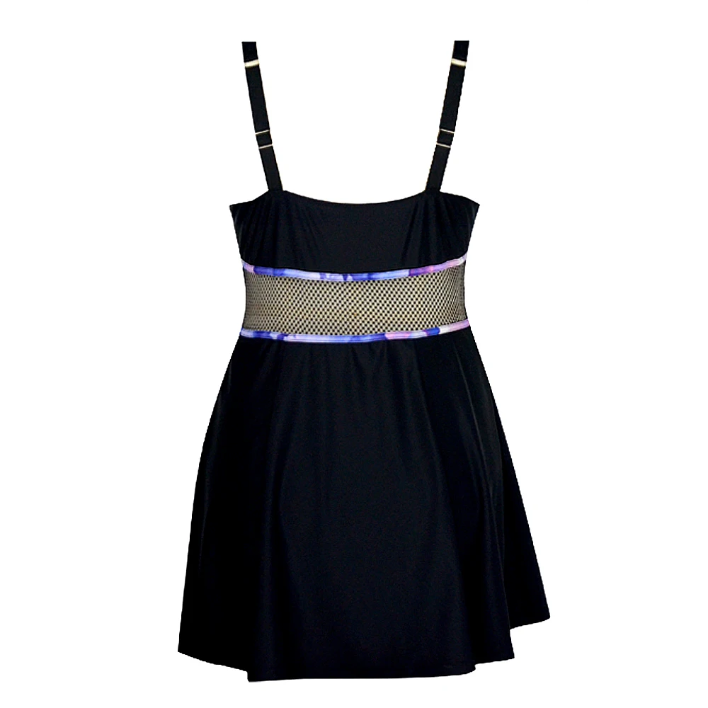 Черный сексуальный цельный купальник Танкини юбка плюс размер купальники для