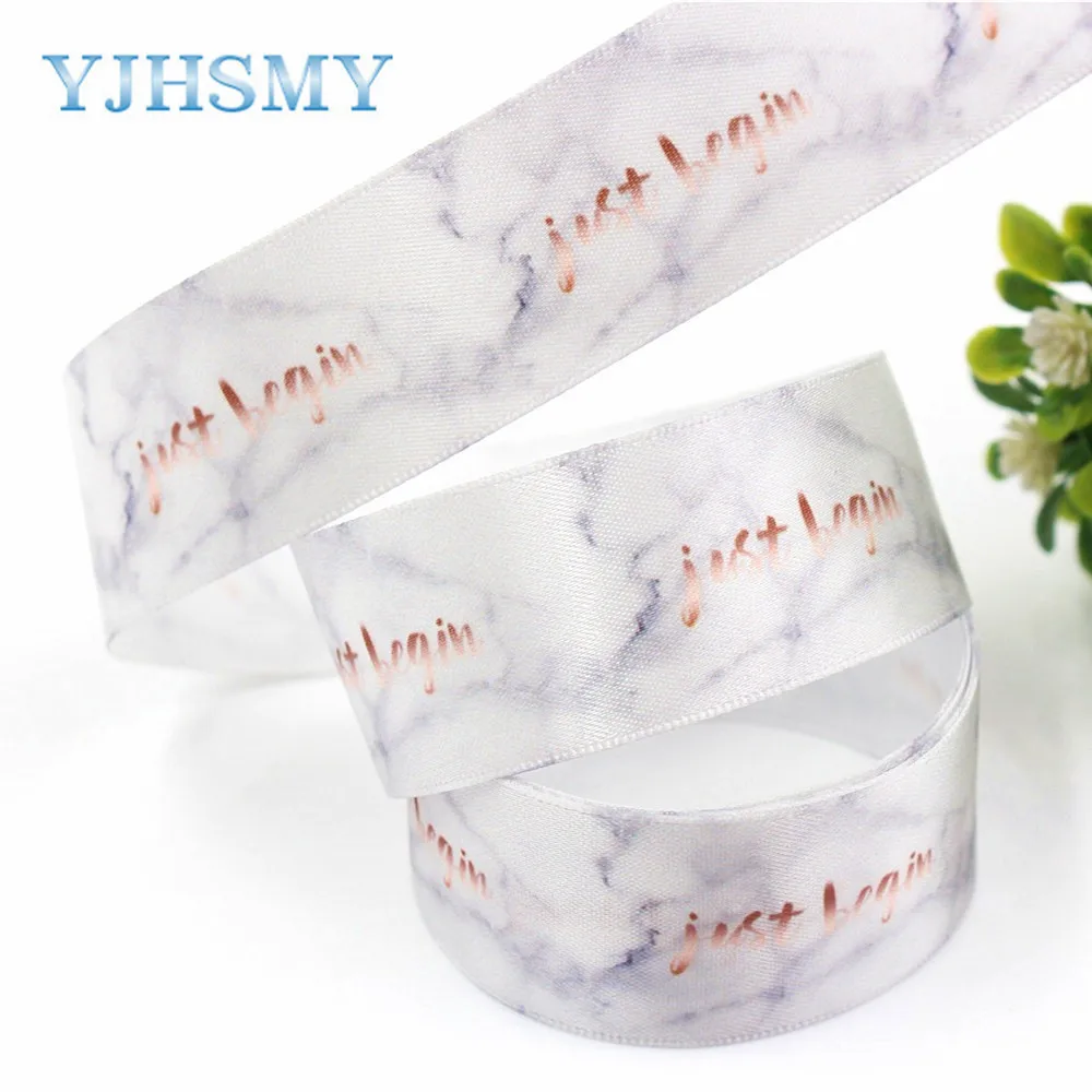 YJHSMY D 18319 1 25 мм 10 ярдов Мультфильм Цветок атласные ленты лента для шитья свадебные