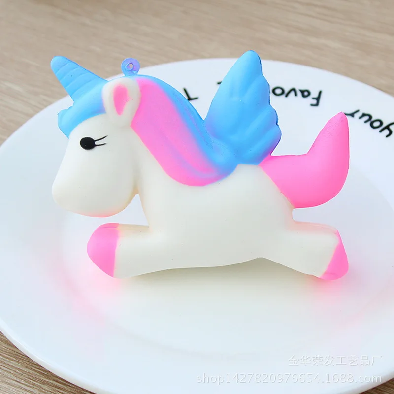 Horse 20 см Kawaii Милая Радужная лошадка двойная голова Медведь звезда мороженое телефон ремни для сжимания медленно распрямляющаяся Джамбо амулеты легко сдавливаемые игрушки подарок - Цвет: Horse
