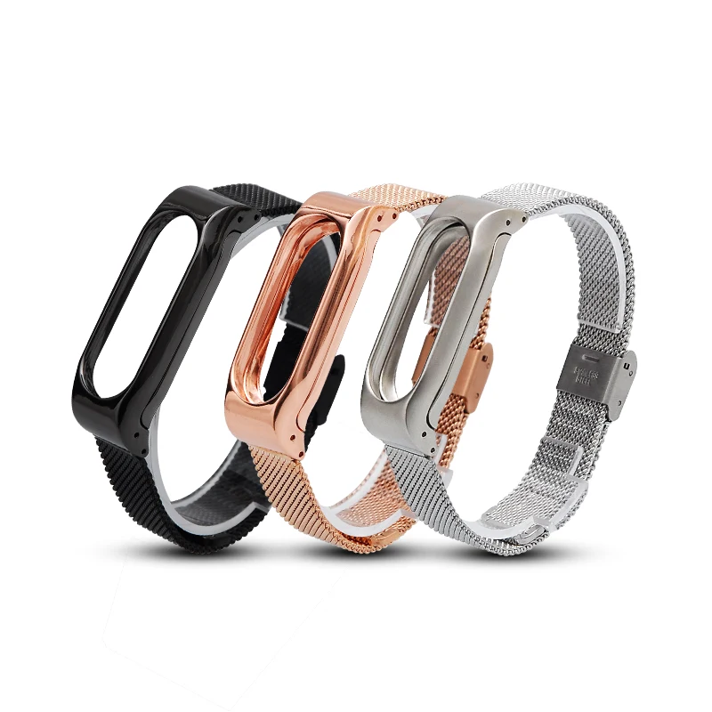 Mi Band 2 ремешок mi lan из нержавеющей стали для Xiao band часов сетчатый металлический
