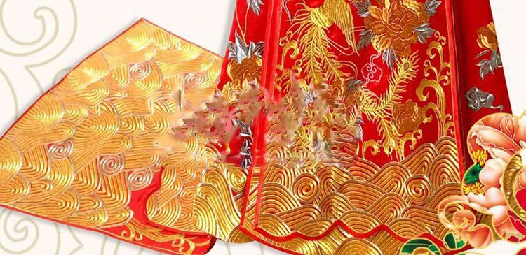 Long Tailed Phoenix Embroidery XiuHeFu Chinese Traditional Wedding Hanfu Bride Dress Republican Period Wedding Hanfu Costume