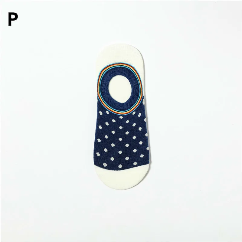 Летние невидимые короткие тапочки с рисунками из мультфильмов; забавные короткие носки-лодочки с низким вырезом; женские хлопковые носки; Meias Feminino Calcetines Mujer Harajuku - Цвет: P