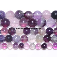 natural stone purple fluorite round loose beads 15 strand 4 6 8 10mm pick size for jewelry making