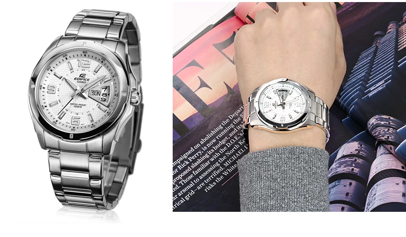 Casio Edifice часы кварцевые наручные часы Бизнес Мужские часы топ модный бренд настольные часы EF-129D-1A Relogio Masculino подарочная коробка