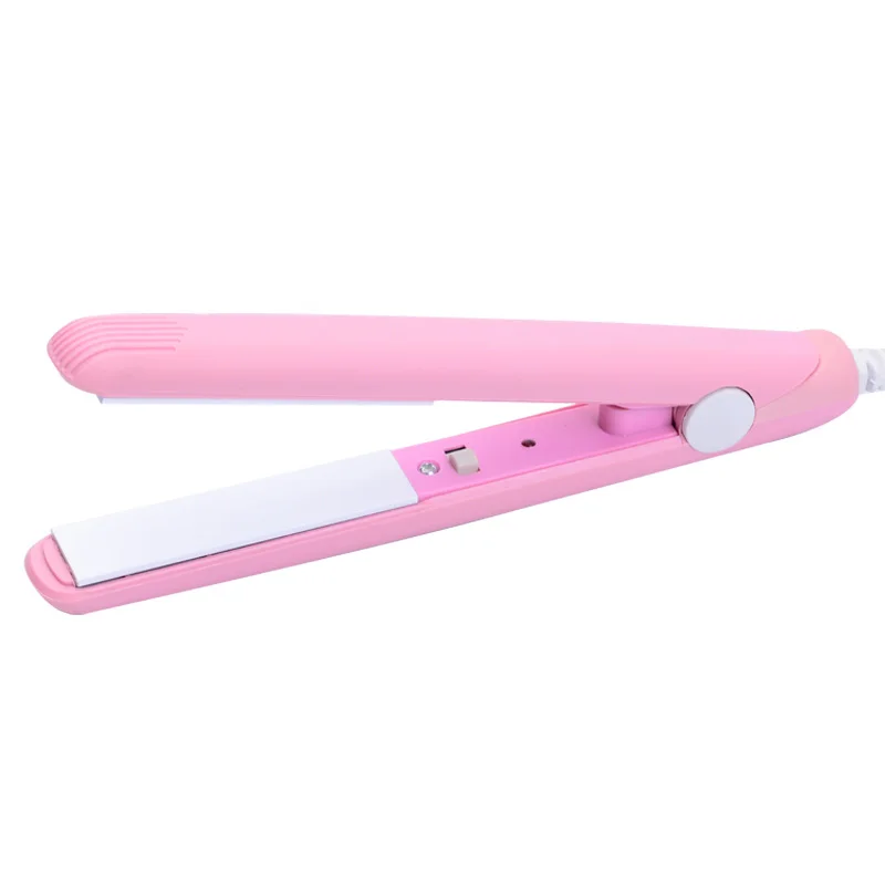 Pink Curly Электронный Профессиональный утюжок для волос для укладки волос, портативная Керамическая Мини утюжок для выпрямления волос, инструменты для укладки - Цвет: Pink Curly
