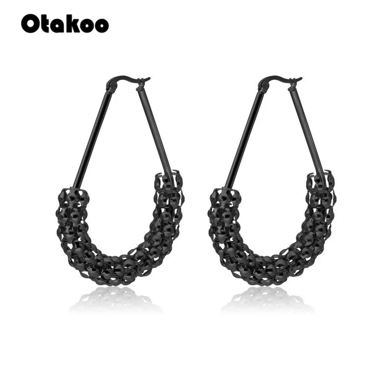 Otakoo серьги-кольца из нержавеющей стали для женщин и девочек модные серьги