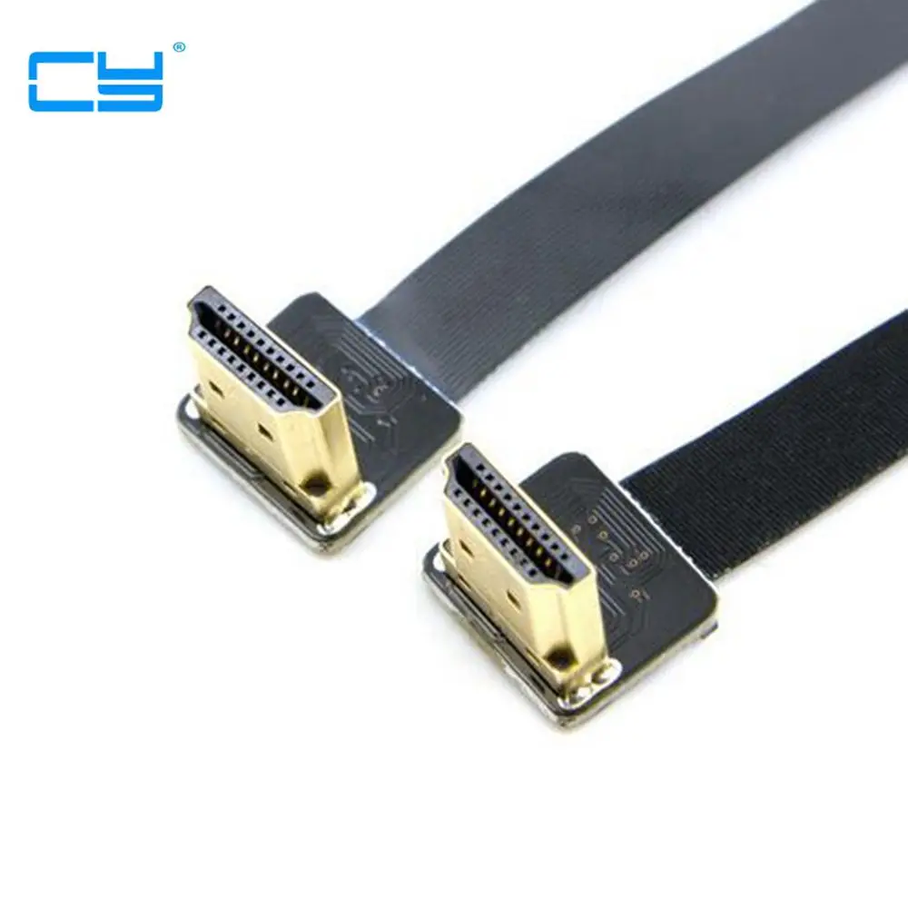 Плоский кабель FPC 100 шт. 0 2 м двойной под углом 90 градусов HDMI совместимый штекер для