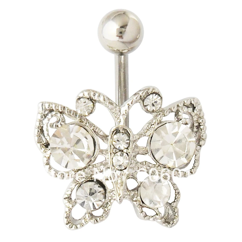 5 шт./лот оптовая продажа кольцо для пупка с бабочкой живота ювелирные изделия