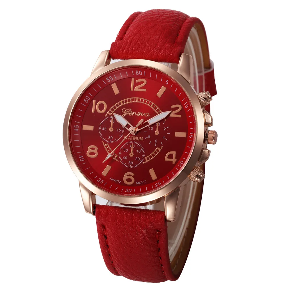 Geneva Montres женские часы кожаные Кварцевые аналоговые наручные часы-браслет горячая