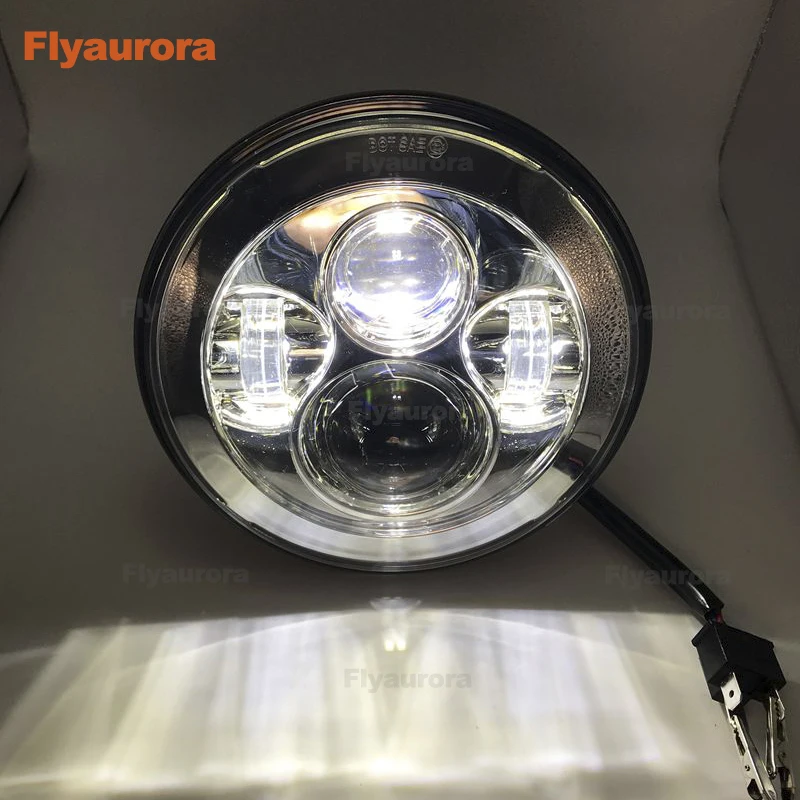 Flyaurora 1 комплект 7 дюймов светодиодный головной светильник DRL W/поворотные
