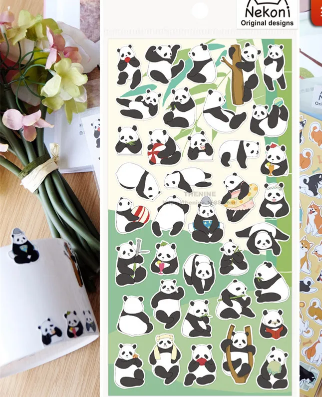 1 шт. горячая распродажа новые японские Kawaii Шиба/кошка/пингвин/панда/собака декоративные этикетки для скраббукинга этикетки DIY стикеры для дневника Escolar - Цвет: see chart