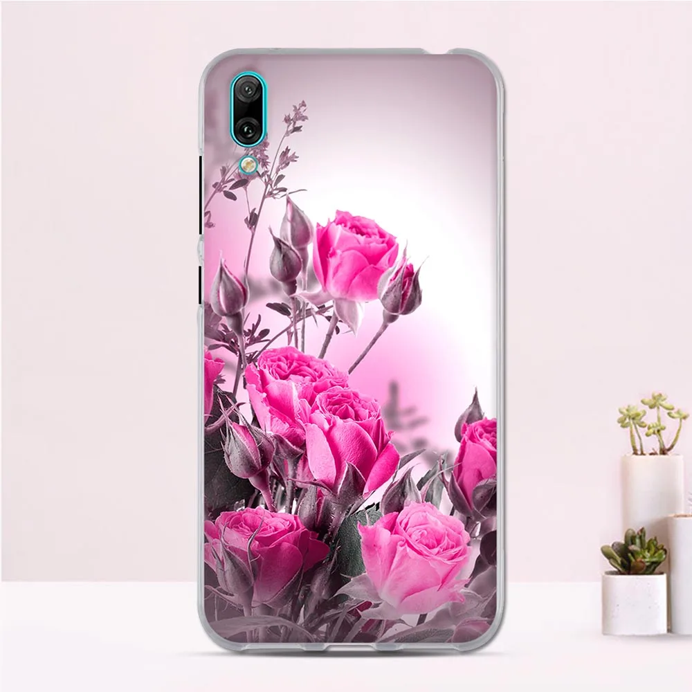 TPU чехол для huawei Enjoy 9 силиконовый Huawe Y7 Pro 2019 задняя крышка с принтом | Мобильные