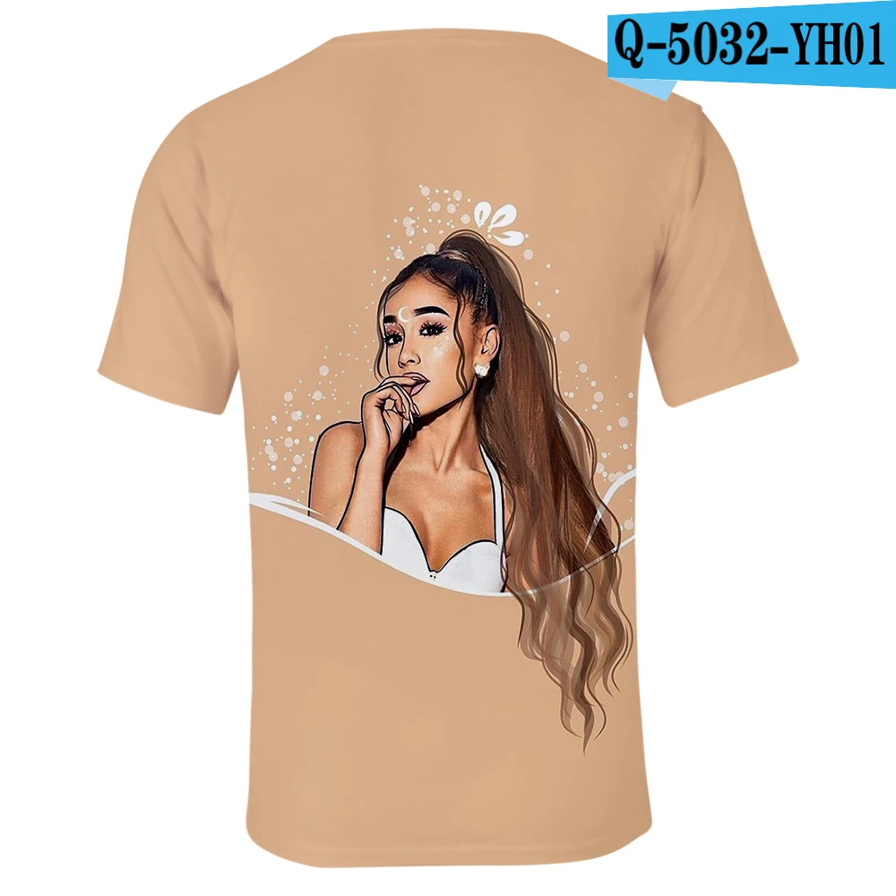 3D back Футболка Ариана Гранде, 3D, США, Харадзюку, летняя, короткий рукав,, Хит, Ариана Гранде, принт, повседневные женские футболки, топы для влюбленных мальчиков/девочек - Цвет: 3D back