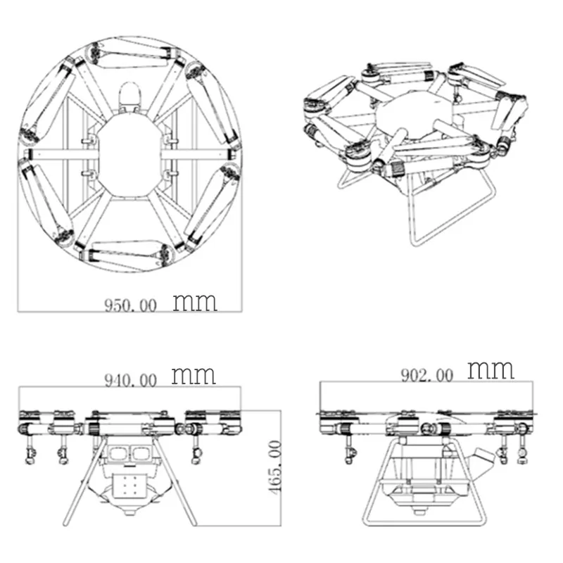 DIY mx16 16L сельскохозяйственный Дрон для опрыскивания Дрон 1600 мм Кольцевая складная рама из чистого углеродного волокна+ 16L бак+ посадка