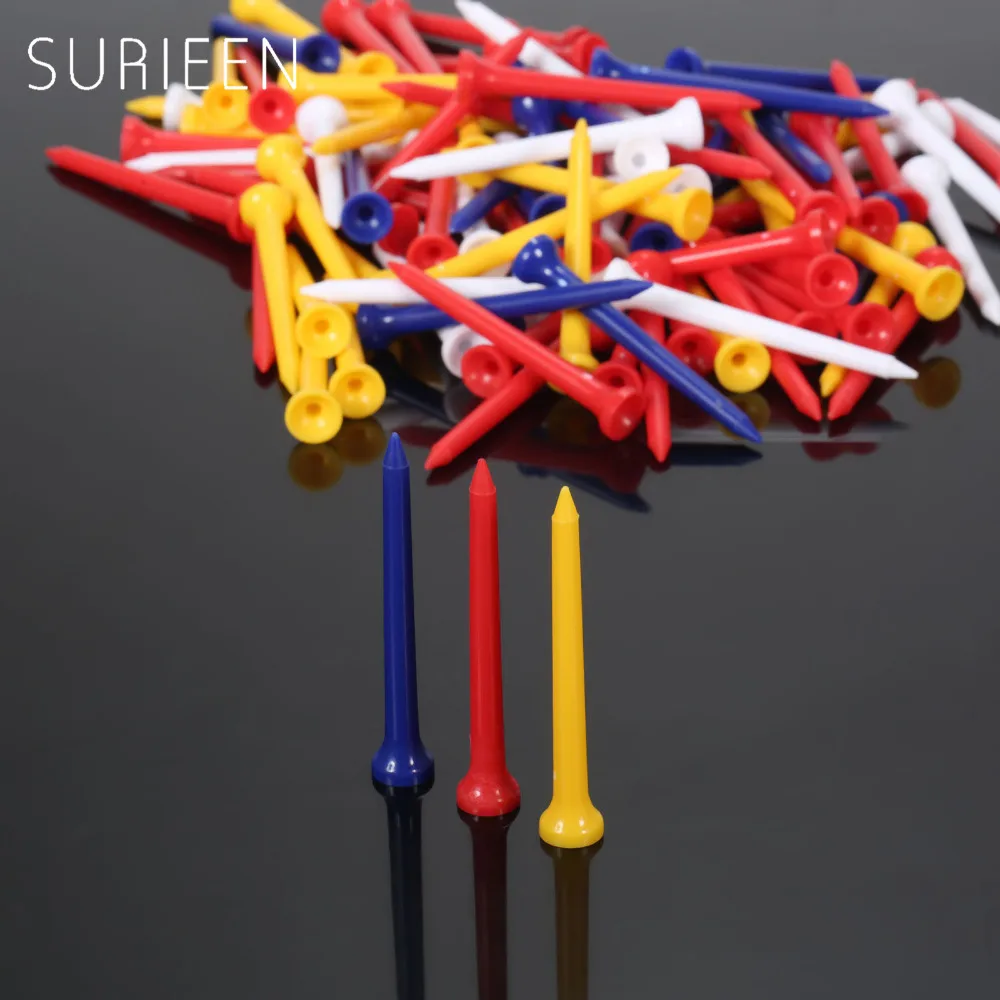 SURIEEN 100 шт./лот + 70 мм 2 3/4 дюйма разноцветные пластиковые Гольфы с наконечником