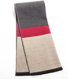 2014 Winter Men's luxury brand scarf high quality wool Scarves red and beige color blocking #D3026 | Аксессуары для одежды