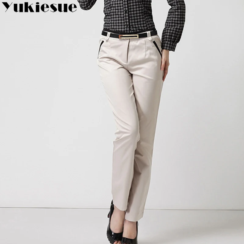 High waist trousers for women pants capri 2018 summer autumn OL office formal cotton pencil Women's suits Plus size xxl | Женская