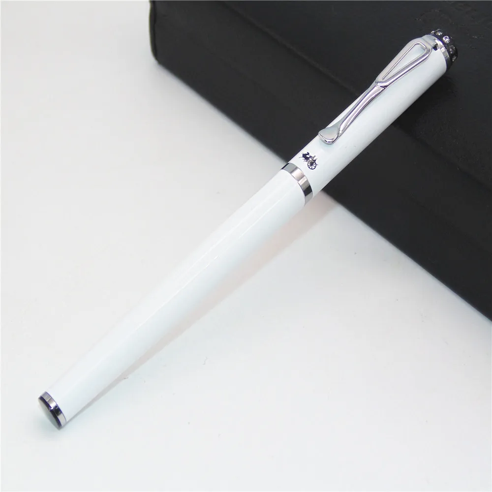 JINHAO 301 Grand шапка с бриллиантом чисто белая Роскошная средняя шариковая ручка