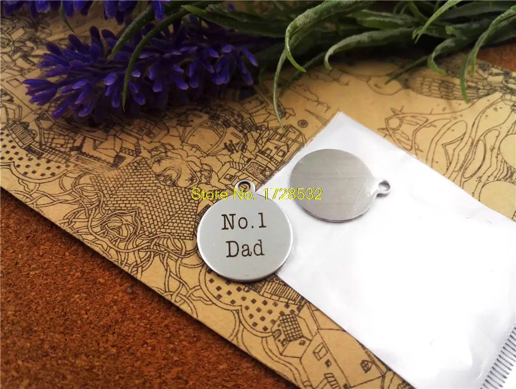 

10pcs-подвески из нержавеющей стали "No.1 Dad" DIY Подвески для ожерелья/браслета/брелка DIY ювелирные изделия