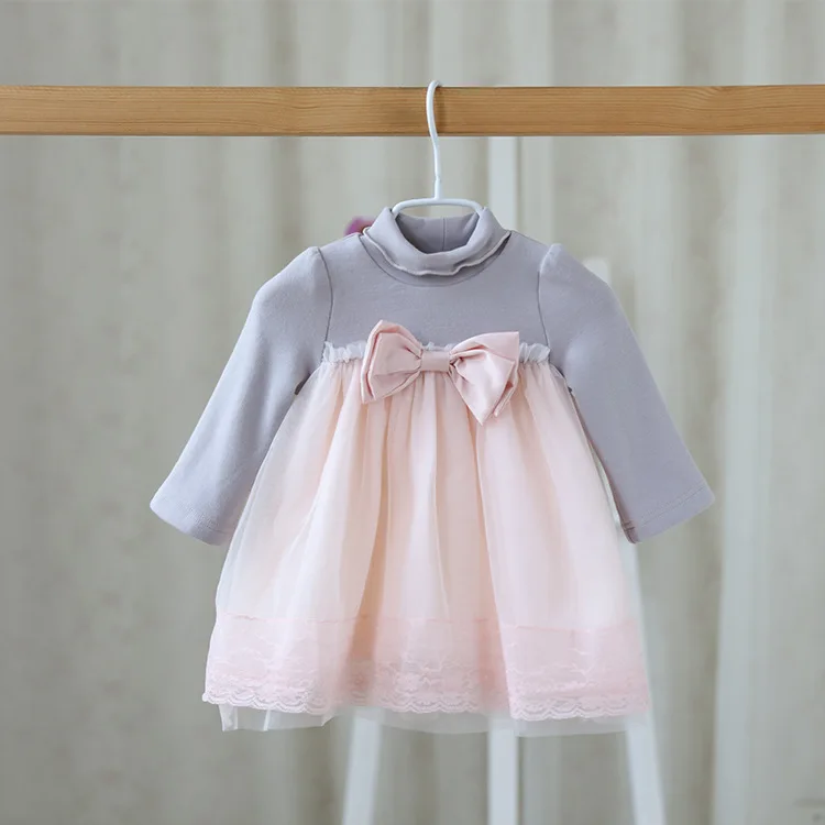 2016 г. Новая Осенняя милая детская одежда платье для маленьких девочек милое