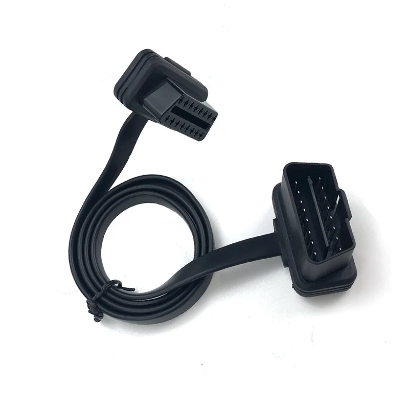 60 см плоский тонкий как лапша OBD 2 OBD2 ELM327 адаптер 16 контактный штекер гнездо