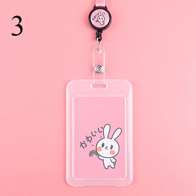 3 Cute Cartoon Cat Transparent Card ID Badge Holder Kawaii Dogs Retractable Badge Buckle Name Tag Card Holder For Gifts - Цвет: 3