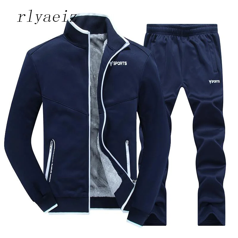 Rlyaeiz trainingspak mannen толстовки + брюки комплект из 2 предметов мужской спортивный