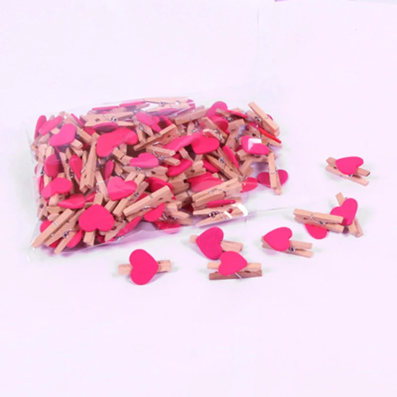 3rose Сердце деревянная вешалка для одежды прищепка зажимы офисные вечерние украшения Аксессуары фото прищепки 30x4 мм DIY - Цвет: 3rose