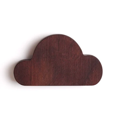 black walnut 1pcs Креативная вешалка для ключей из чистого натурального дерева в форме облака, настенные крючки для халатов, украшение для дома из массива дуба, бука - Цвет: black walnut 1pcs