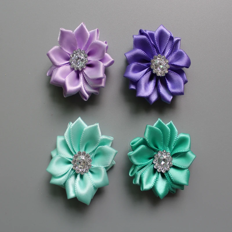 Подсолнух из атласной ткани без зажима для девочек аксессуары волос ручная