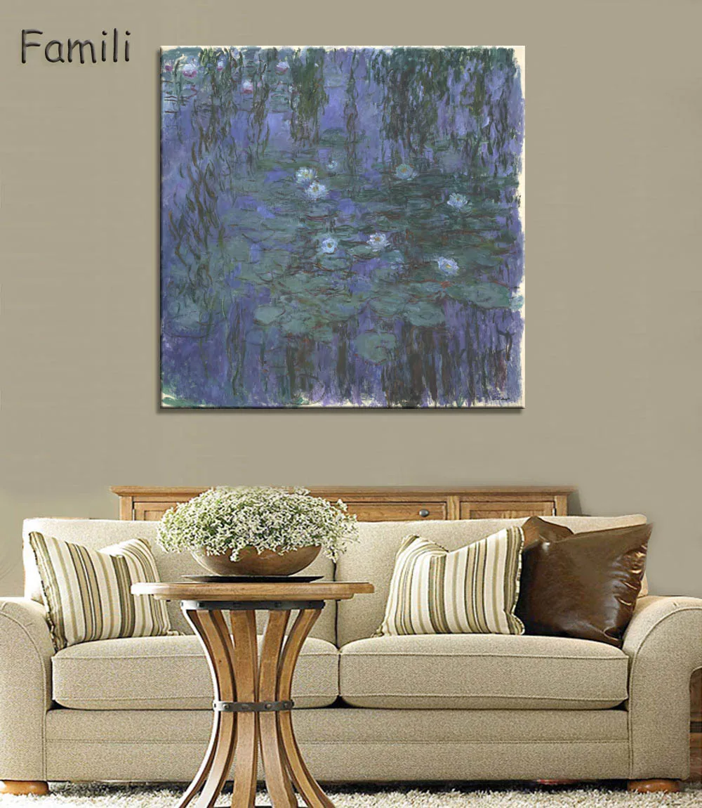 Продажа мунет картина маслом Лотос холст печать без рамки импрессионист стены