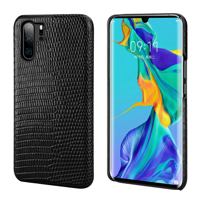 P30 Pro Чехол Из Натуральной Кожи Ящерицы для Huawei P20 задняя крышка из натуральной
