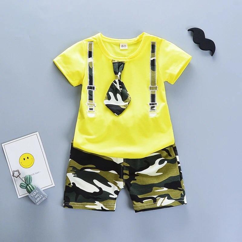 BibiCola newborn clothes 2018 summer baby boys clothing sets fashion camouflage T-shirt+shorts 2pcs suits infant tracksuit set |
