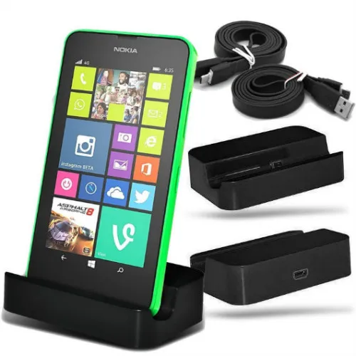 MICRO USB Настольная док-станция для NOKIA LUMIA 625 630 640 730 925 зарядная телефон + 1 м плоский