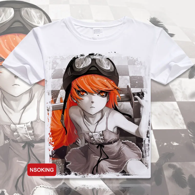Футболка Bakemonogatari Monstory Новинка Аниме senjougaхара Hitagi Косплей Модные мужские женские