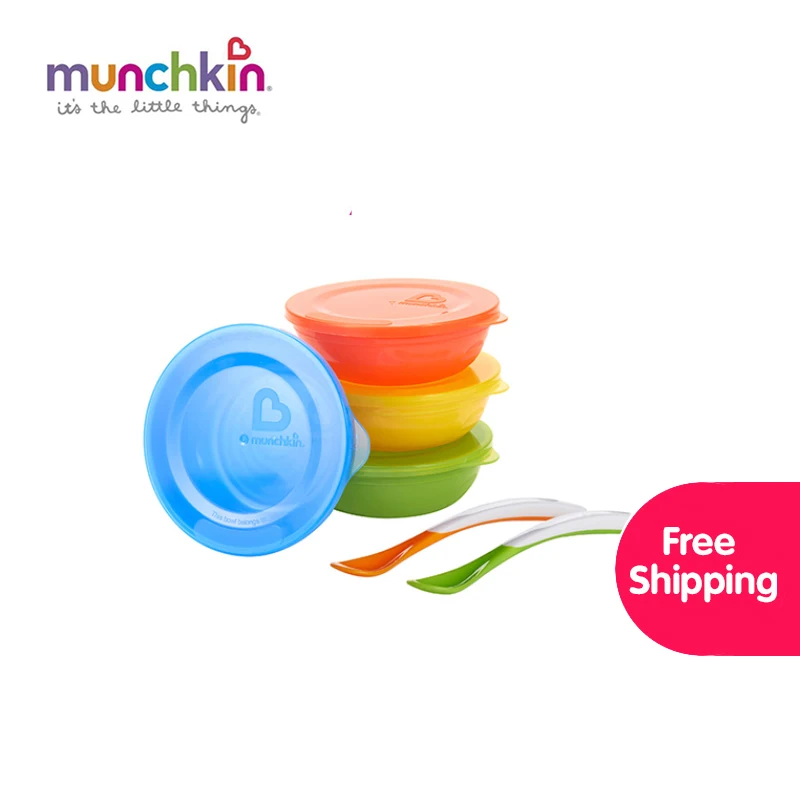 Munchkin baby Love a Bowls Набор для кормления младенцев набор детская посуда BPA