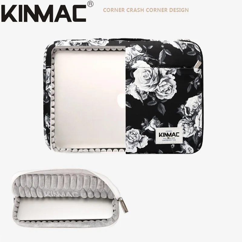 Ударопрочная брендовая сумка для ноутбука Kinmac 12 13 14 15 6 дюйма серая Роза чехол MacBook
