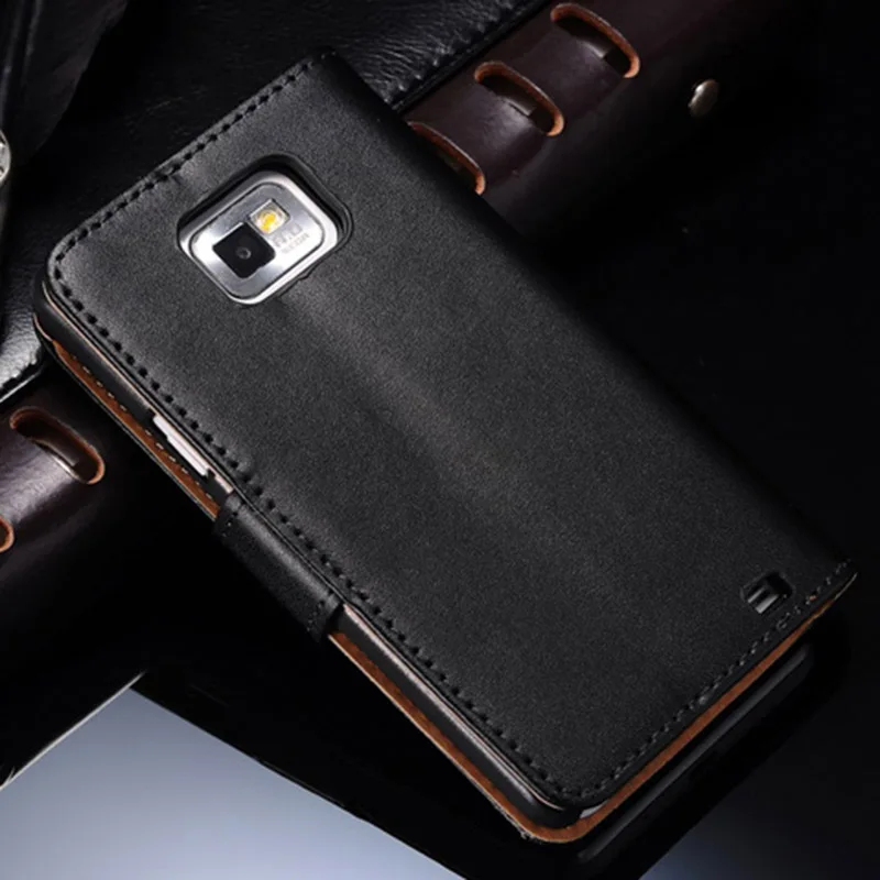 Vintage Кошелек Стенд Натуральная кожа чехол для Samsung Galaxy S2 i9100 SII s II телефон сумка