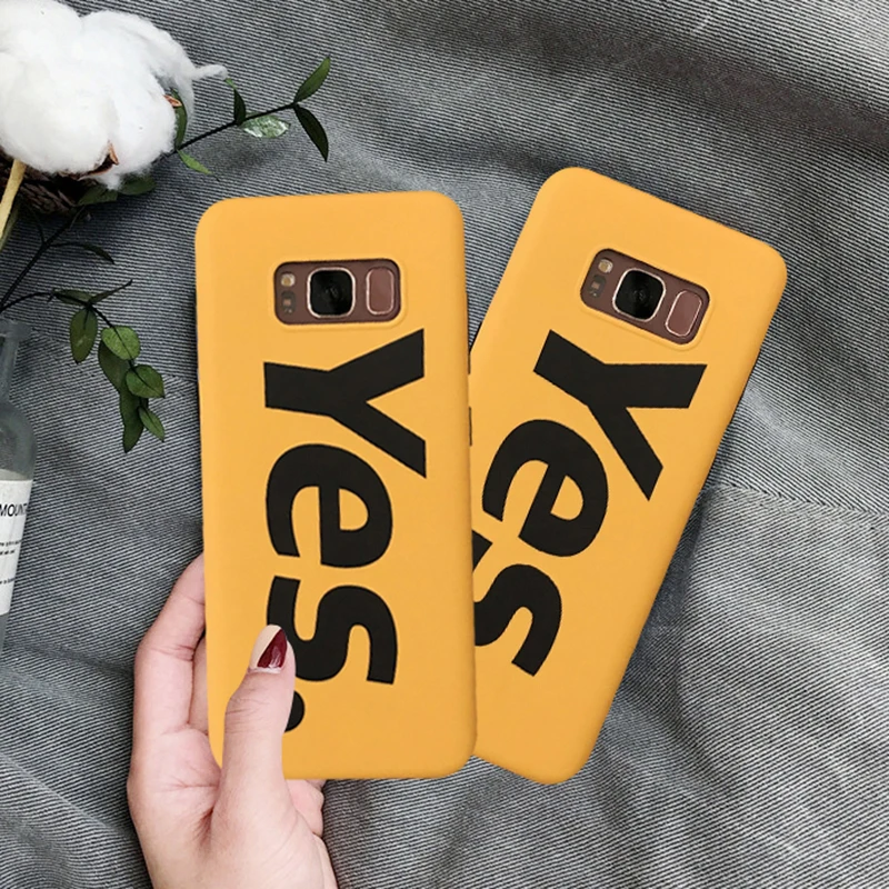 YHBB чехол S для телефона модная буква &quotда&quot IMD samsung Galaxy S10 Plus S8 S9 Note 8 9 s Желтый