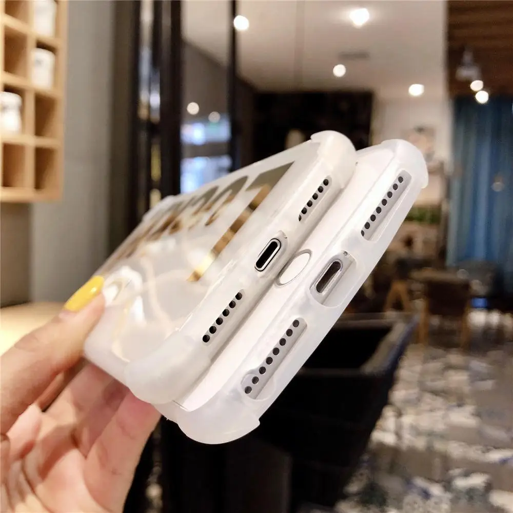 HUANQING Simple lucky letter cell Phone Case For iPhone 6 6S Plus 7 8 X XR XS MAX fashion Cell Housing Protective Cover case |