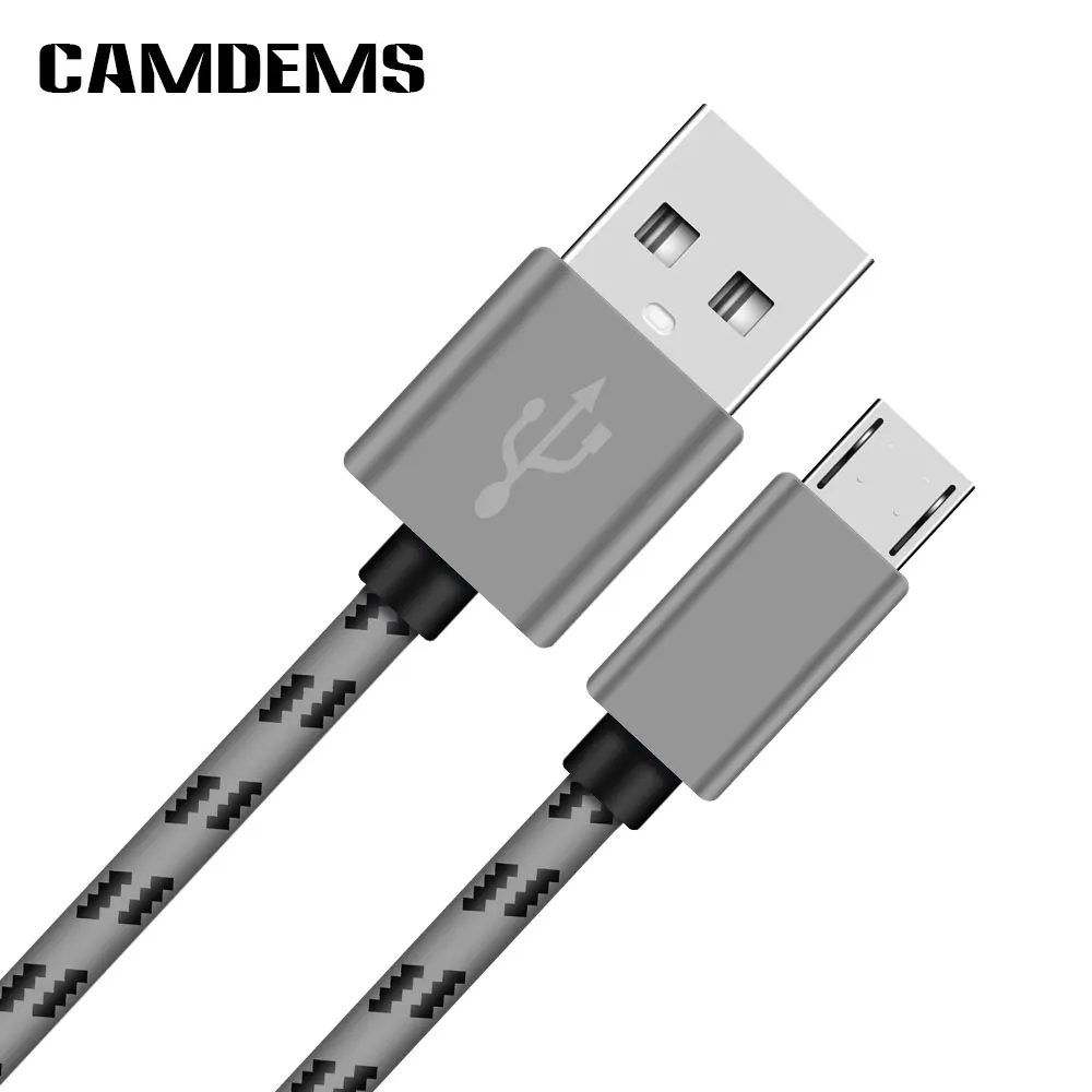 Camdems 1 5 м нейлоновый Плетеный тканевый Micro V8 usb Кабель зарядного устройства для