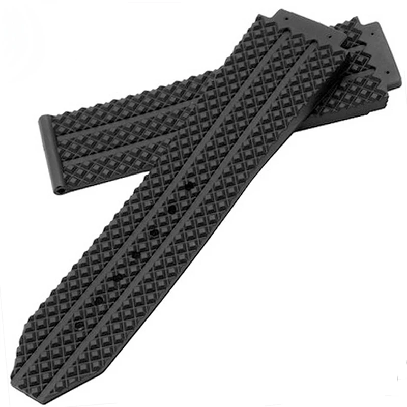 Brand-specific male strap for HUBLOT Hublot Rubber rubber strap watch accessories Black 25 * 19mm