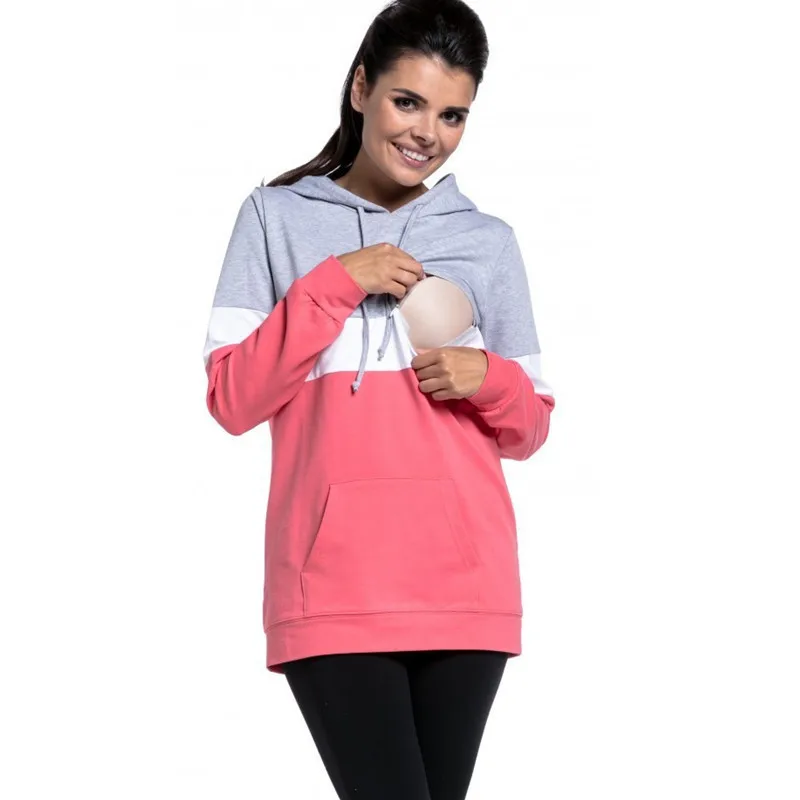 More Function Breastfeeding Clothing Lactation Woman Long Sleeve Top Nursing Pregnant Clothes Pregnancy Tshirt Maternity Tops | Мать и