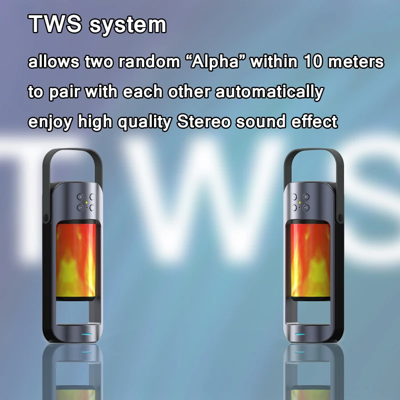 Светильник с пламенем TWS Bluetooth динамик для домашнего кинотеатра Беспроводная зарядка беспроводной динамик аудио открытый многофункциональный динамик