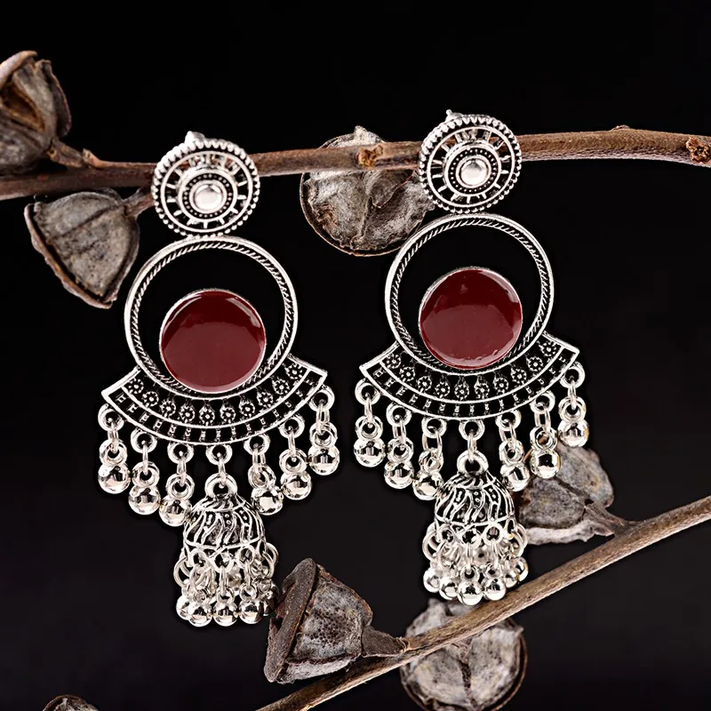 Женские этнические серьги-подвески DOUVEI в стиле ретро Jhumka Jhumki Винтажные висячие