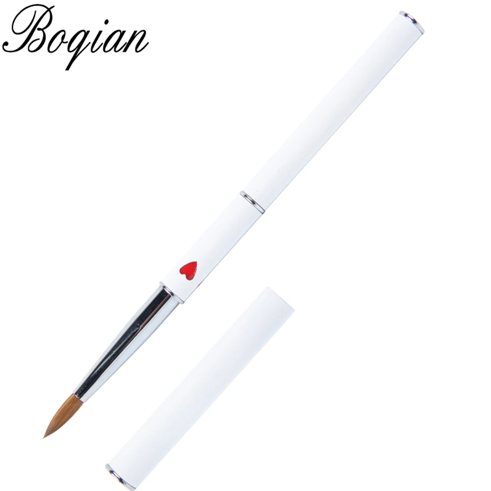 BQAN 1 шт.#8#12 колинская Соболь щетка акриловая кисть для дизайна ногтей голубая металлическая кристальная акриловая ручка для маникюра