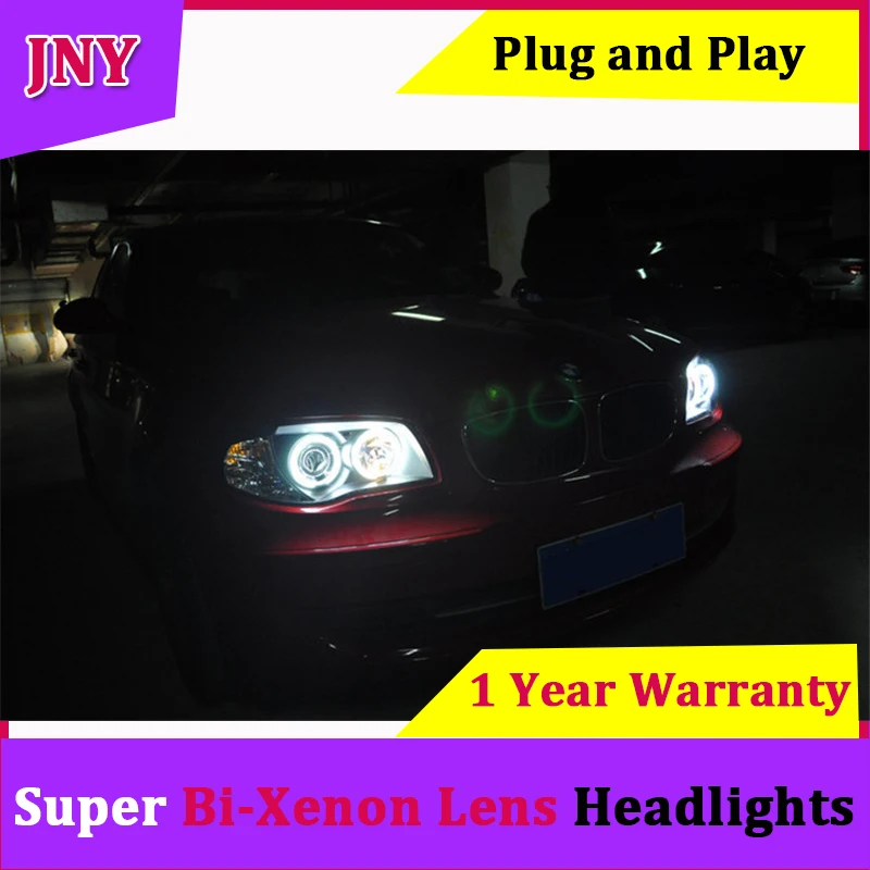 Jny автомобиля фара для BMW E87 2004-2011 120i 130i светодиодный фары H7 ксеноновые линзы