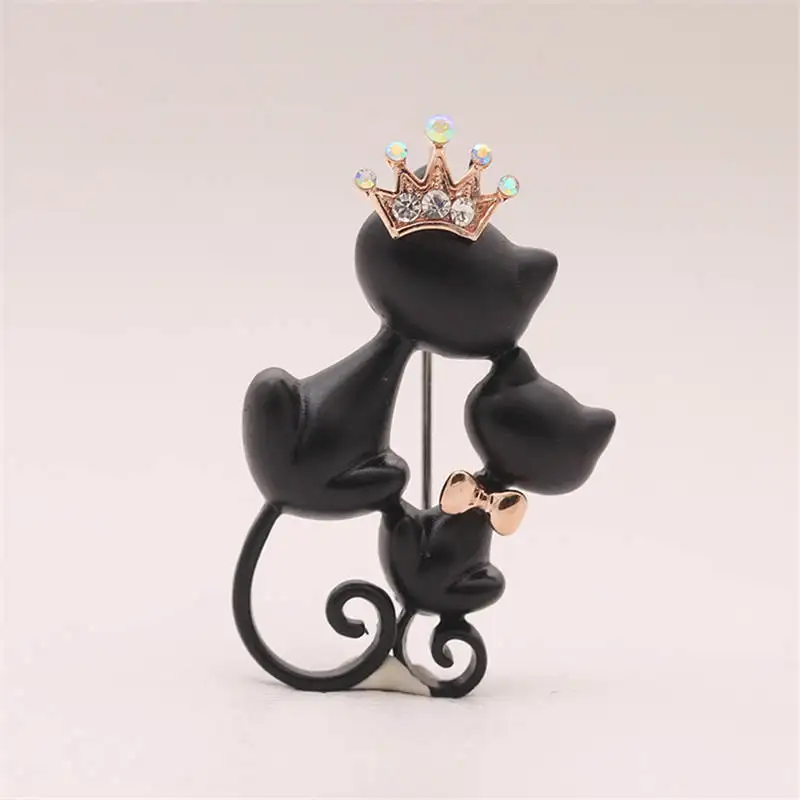 DoreenBeads элегантные значки с двумя кошками безопасная заколка брошка для женщин и