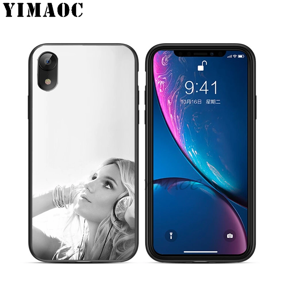 YIMAOC Бритни спирз сладкий мягкий ТПУ Черный силиконовый чехол для iPhone X или 10 8 7 6 6S