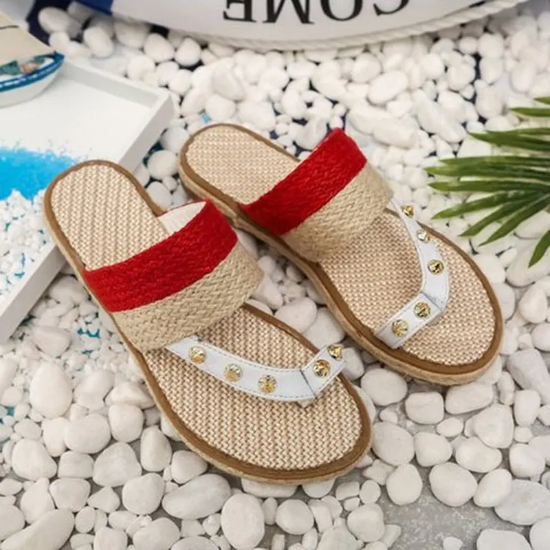 Bohemia sandalias mujer женские летние пляжные сандалии на плоской подошве Вьетнамки в